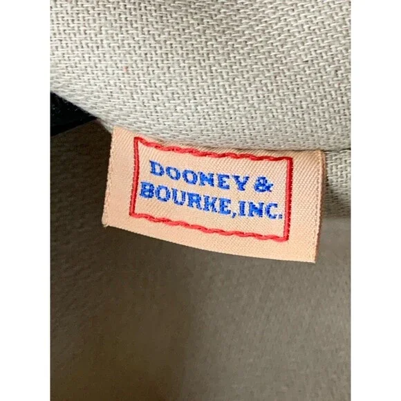 Dooney & Bourke Letter Logo Monogram Tote Bag Leather Canvas Beige - Picture 13 of 16